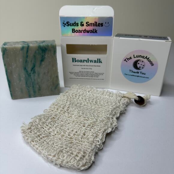 Boardwalk Handmade Natural Soap with Olive Oil and Shea Butter 4.5 oz GMO Free - Picture 3 of 5
